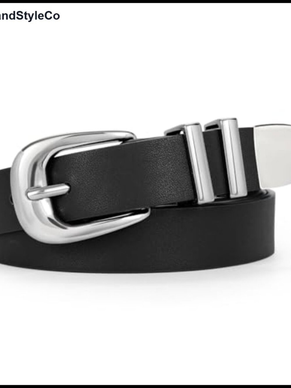 Women's Faux Leather Western Belt with Metal Buckle